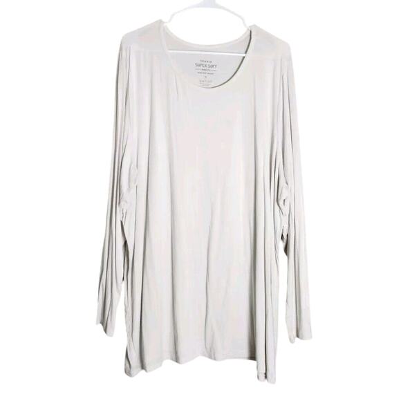 Torrid Super Soft Knit T-Shirt Plus Size 4X White Long Sleeve Round Neck - Picture 1 of 5